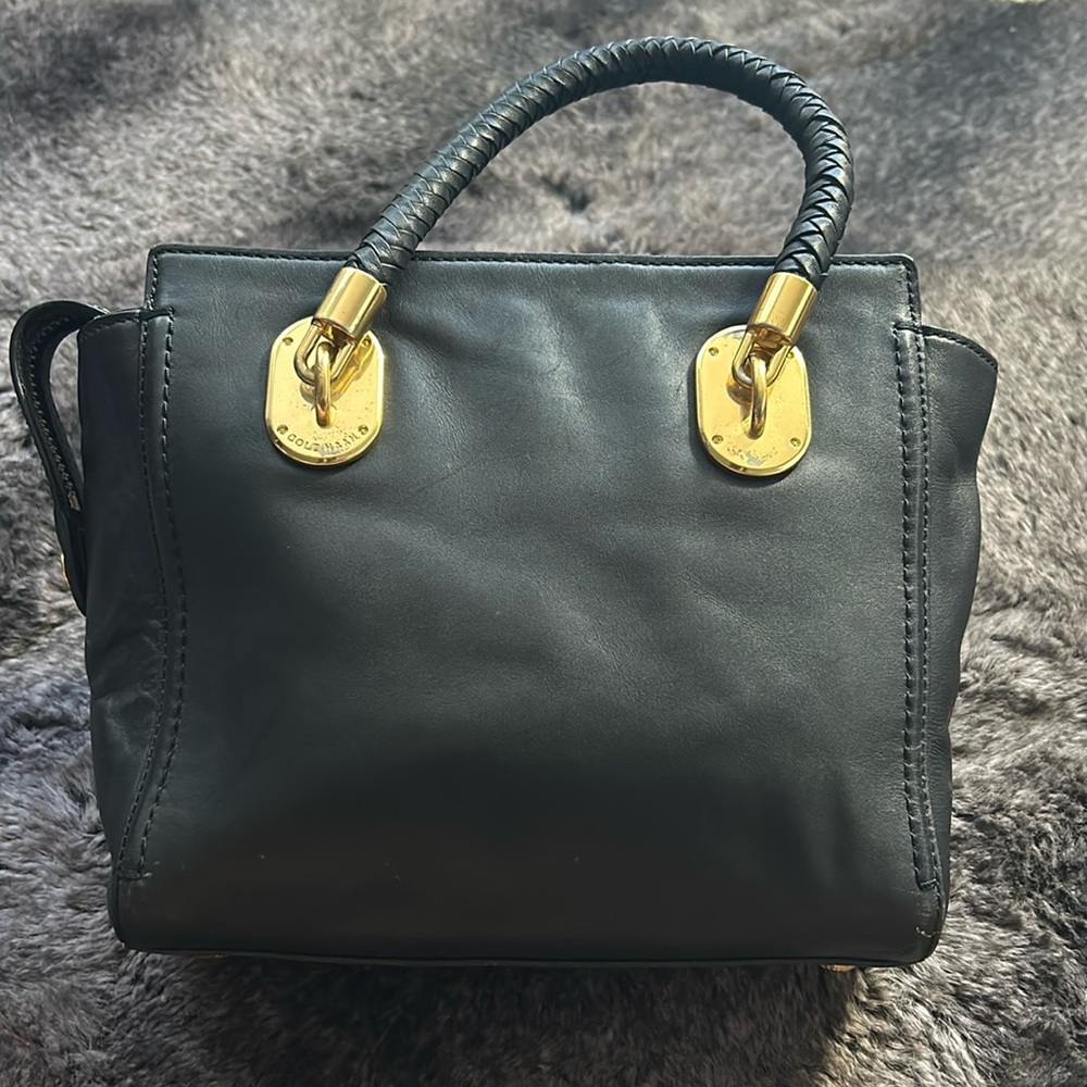 Cole Haan Black Leather Work Tote Bag